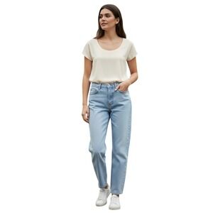 Reflections by Spiegel Vintage High Rise Straight Leg Jeans Light Wash 4